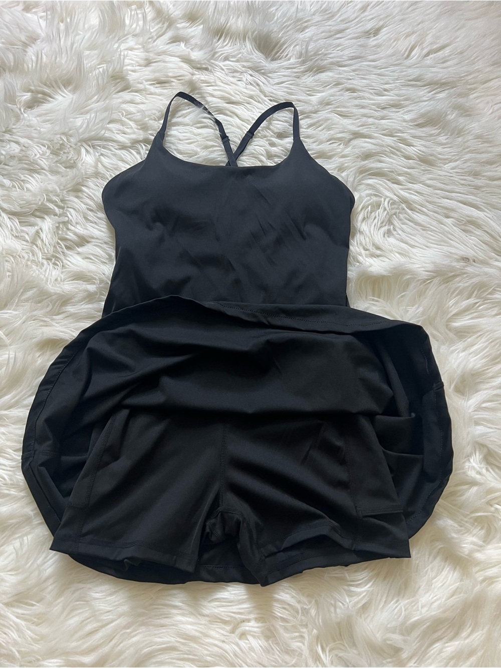 Black Strappy A-Line Women’s Active Dress - Picture 5 of 7